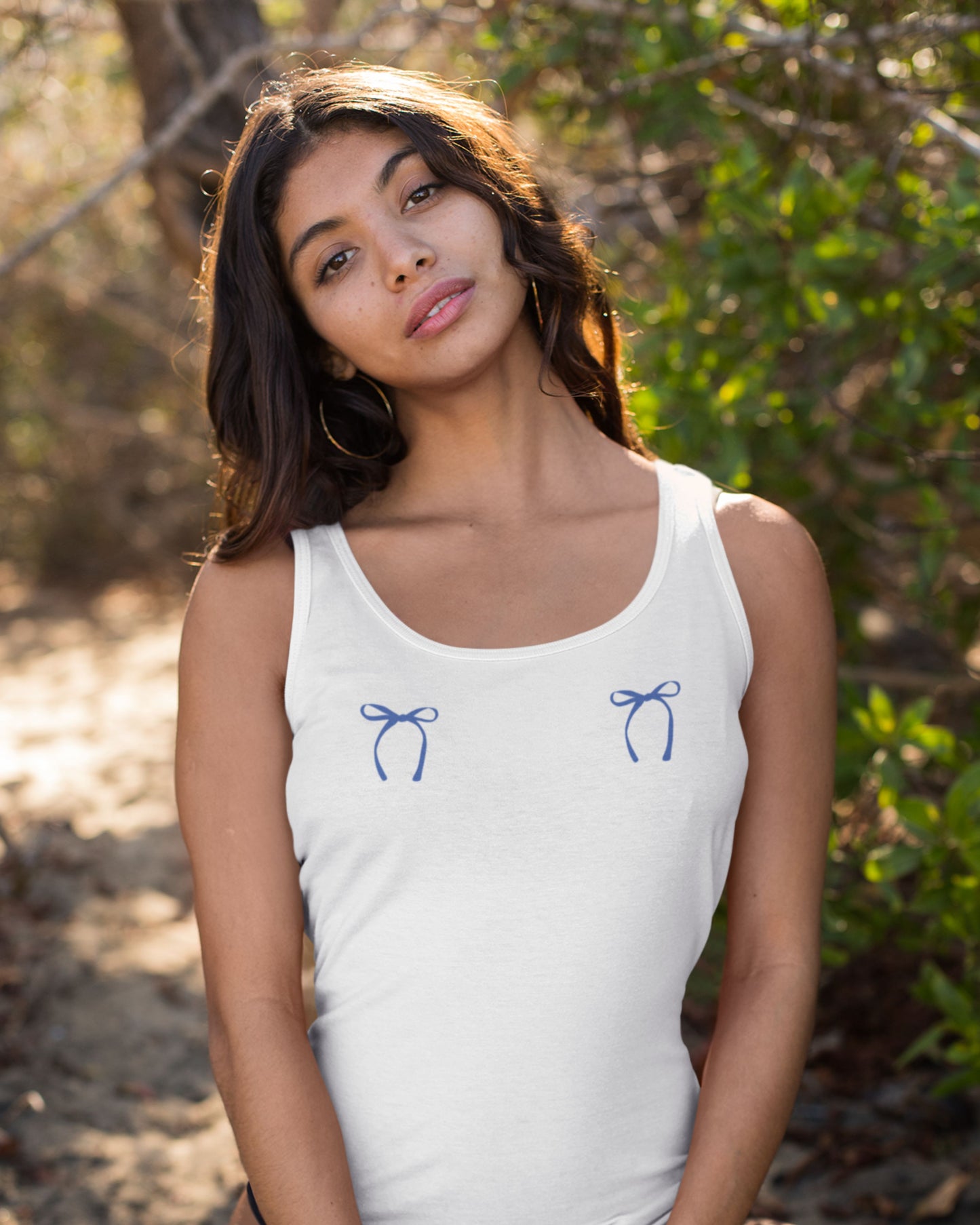 Shop Lucky Days Double Bow Tank Top in White