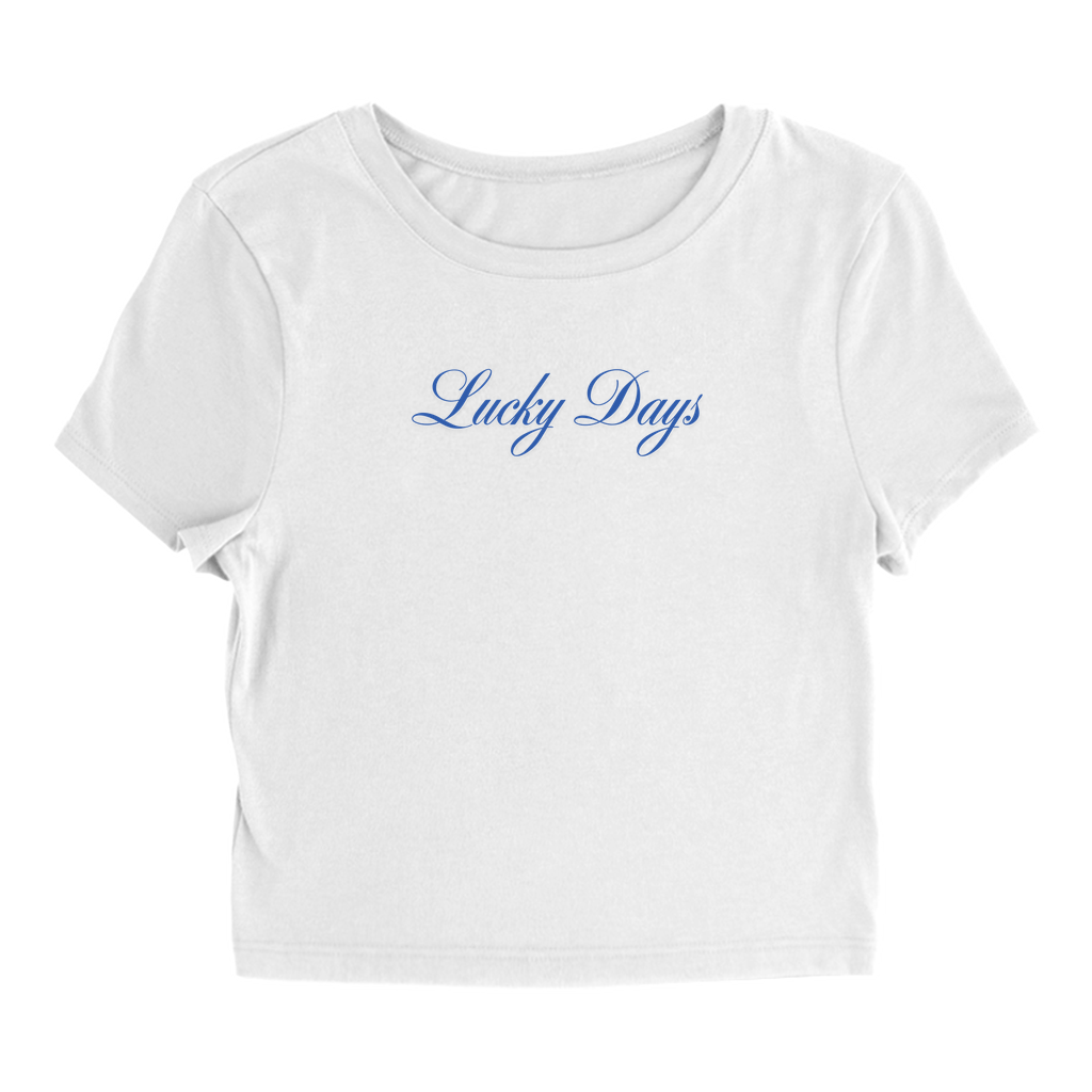 Product image of white Lucky Days crop top.