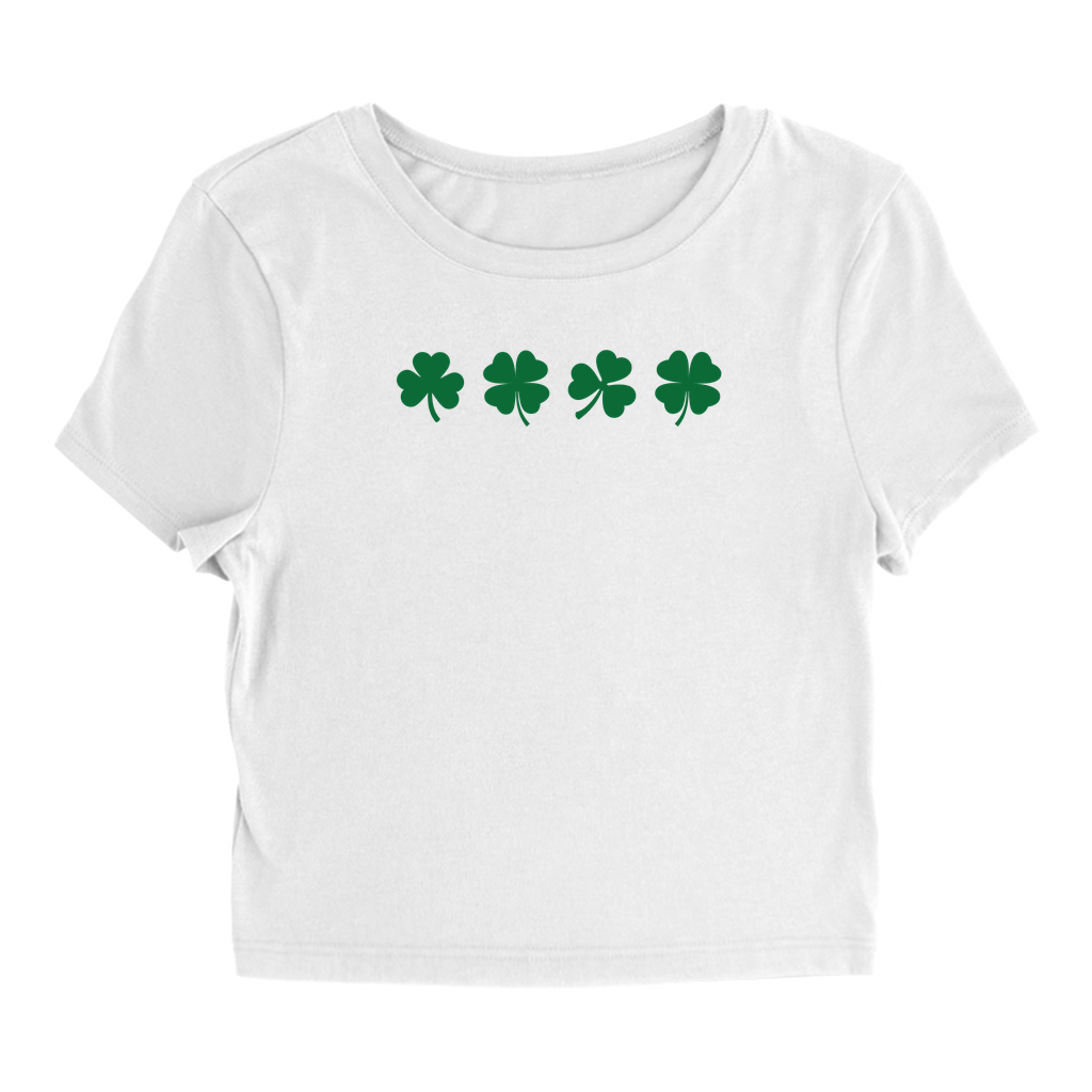 Product image of white shamrock baby tee