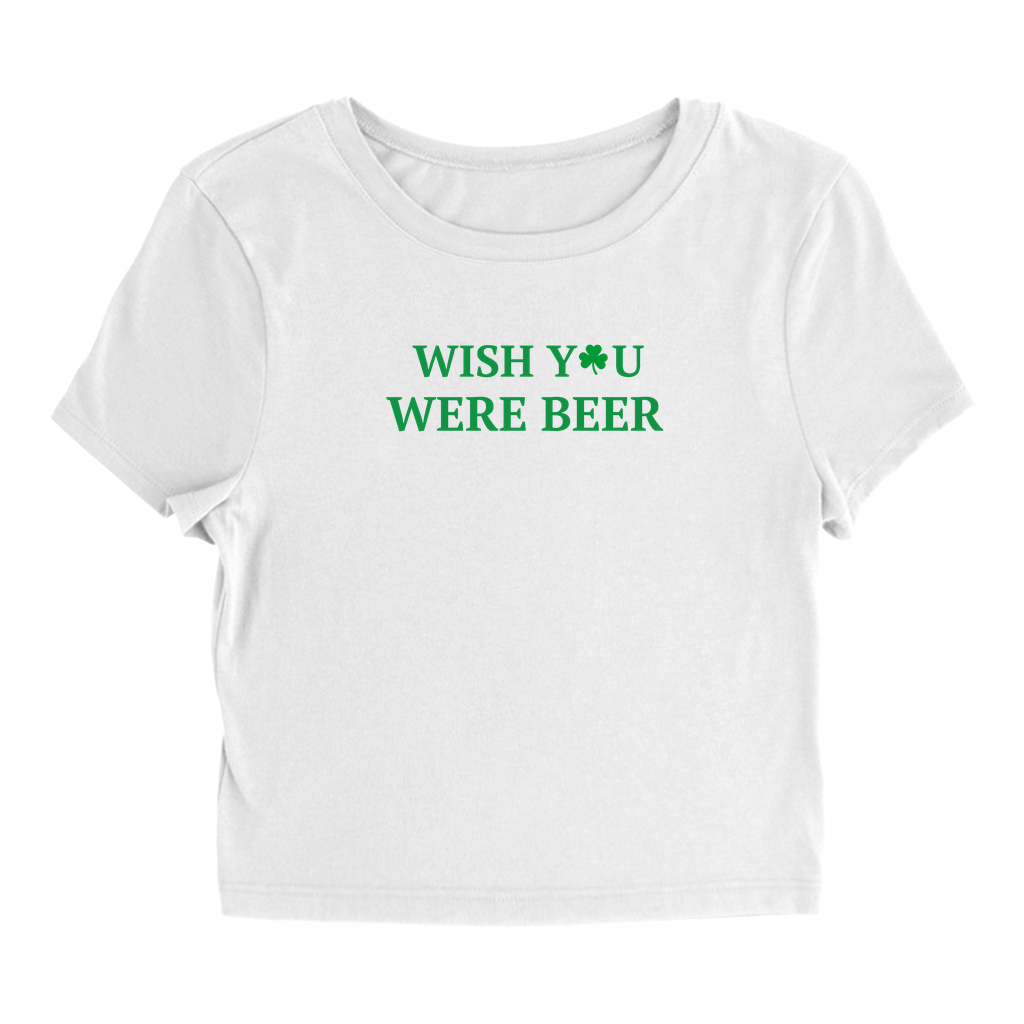 Product image of white wish you were beer crop top