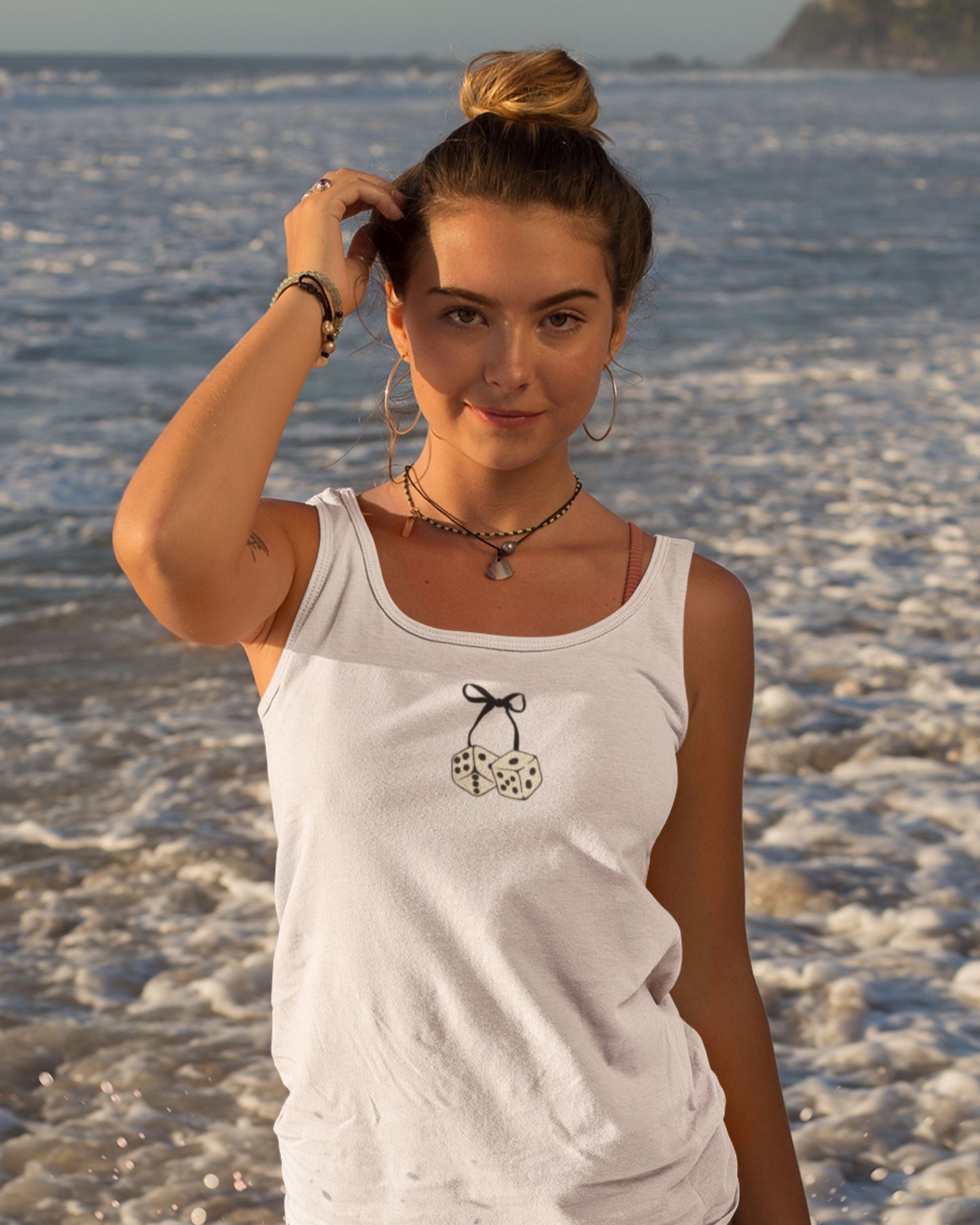 Shop Lucky Days Bow and Dice Tank Top