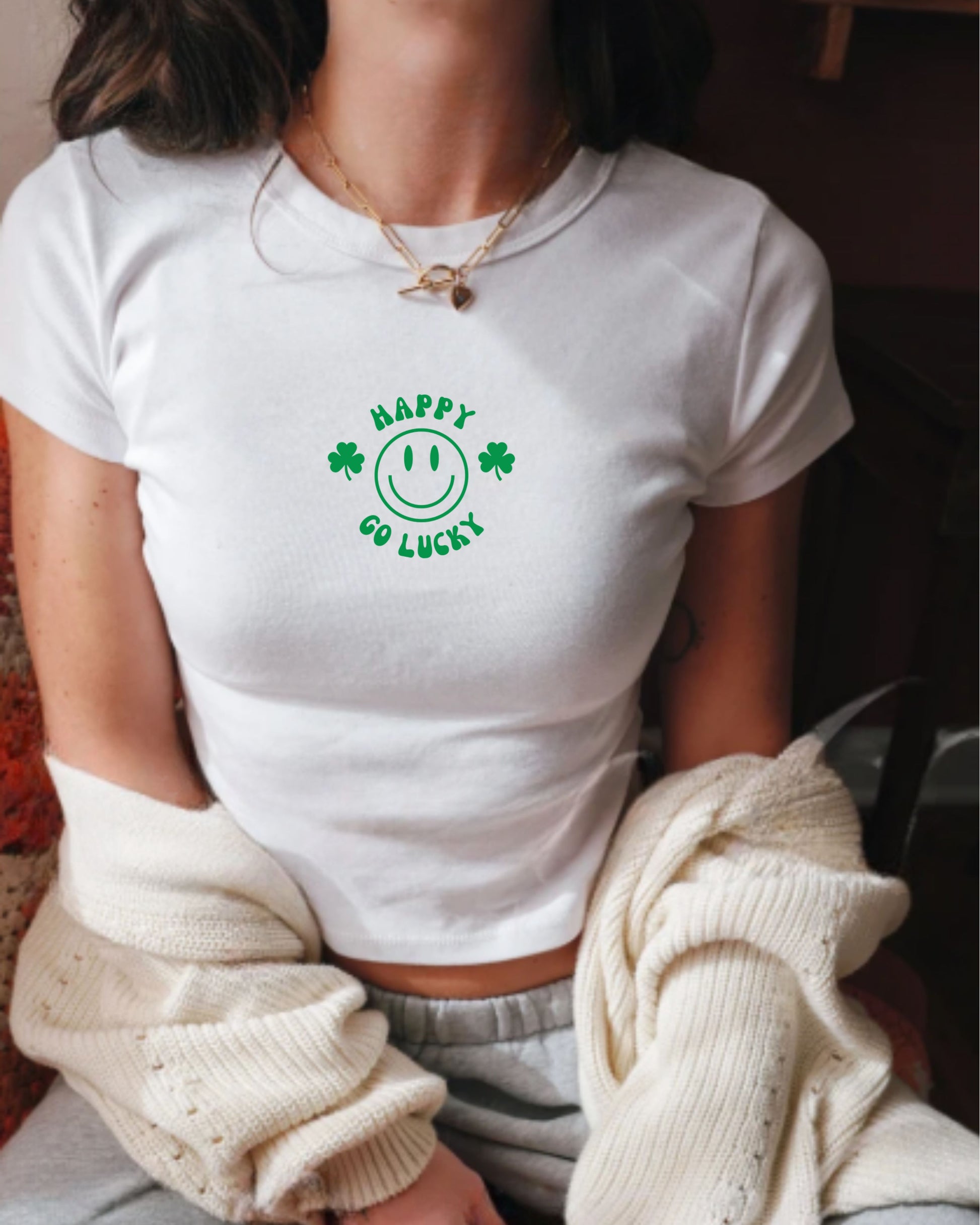 Cute girl in happy go lucky baby tee